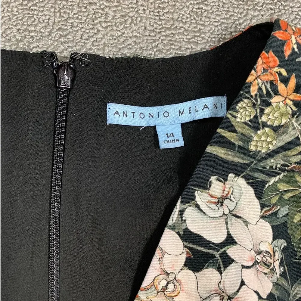 Antonio Melani Jumpsuit Floral Lilli Print Belted Black Terra Size 14